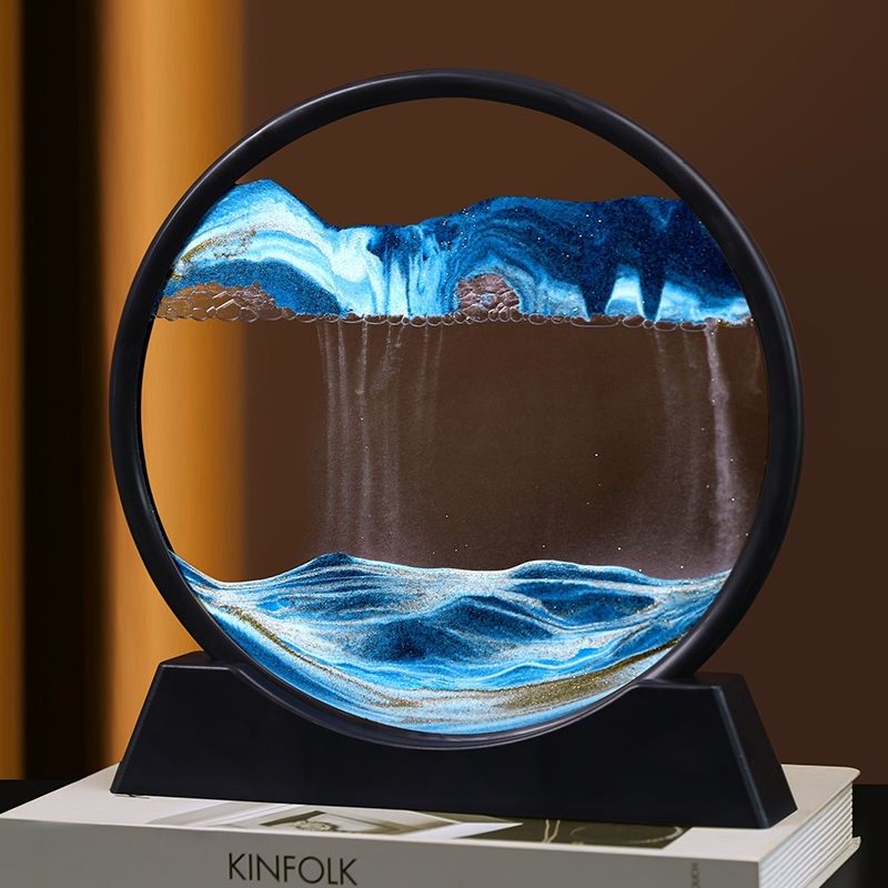 Flow Jedi Shafting with sand and painting sand and leakage pendulum piece 2022 new 3D landscape painting Living room Xuan Guan High-end Adornment