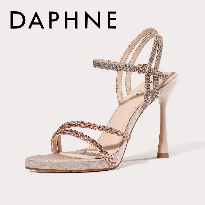 Daphne 2026 Summer New Fairy-Style Rhinestone Strap Open-Toe Stiletto High-Heeled Fashion Sandals for Women