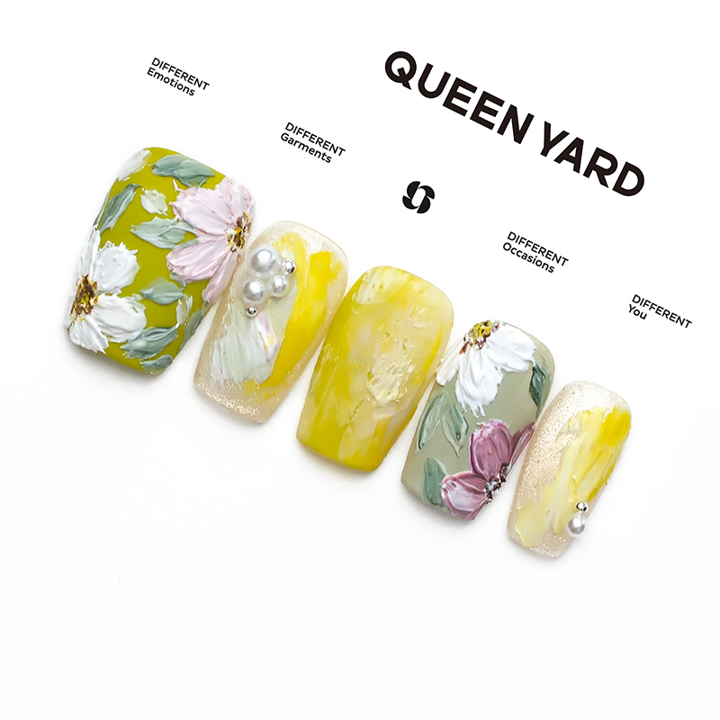 [Green Glaze] Queenyard Wizard of oz Artistic Hand-Painted Oil Painting Style 2026 Spring Handmade Wearable Nails