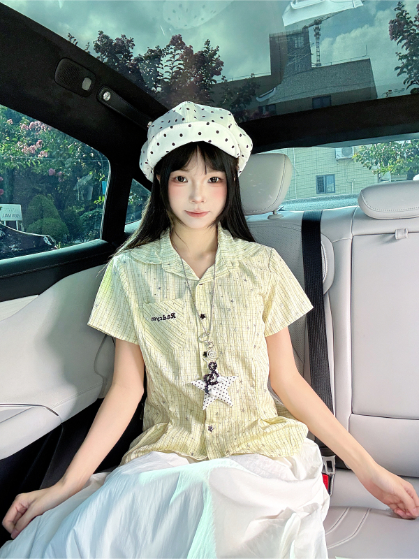 Dreamy Special Talent Japanese Style Colorful Striped Short-Sleeve Shirt Summer Slim Fit Versatile Commuting Regular Shoulder Shirt Dreamy Special Talent Japanese Style Colorful Striped Short-Sleeve Shirt Summer Slim Fit Versatile Commuting Regular Shoulder Shirt