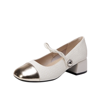 J&M Happy Mary French Mary Jane shoes for women 2024 new autumn fashion thick heel fairy style single shoes for women