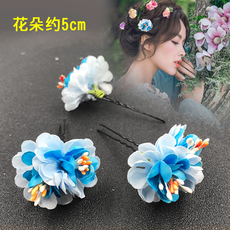 Cô dâu vương miện 2018 mới Hàn Quốc Sen siêu tiên làm tóc hoa đỏ thắt nút cưới toast phụ kiện quần áo - Phụ kiện tóc cây trâm cài tóc