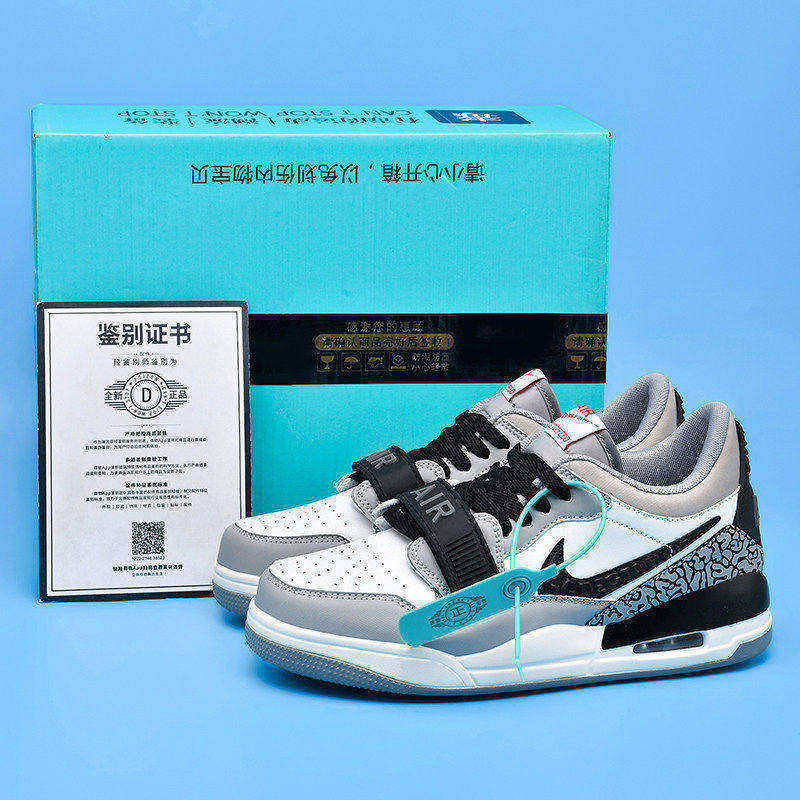 Aj312 Men's Shoes White and Gray Collaboration Low-Top Couple Sneakers Practical Basketball Shoes Women's Sports Shoes