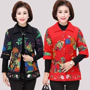 Phụ nữ trung niên và già áo cotton mùa đông bà ngoại nửa tay áo cotton ngắn tay cộng với áo cotton dày hàng đầu