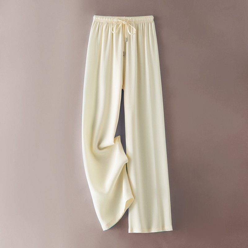 Silk Pants Women's Summer Straight Pants Single Layer 100% Pure Mulberry Silk Casual Pants Drapedy Silk Women's Pants New Style