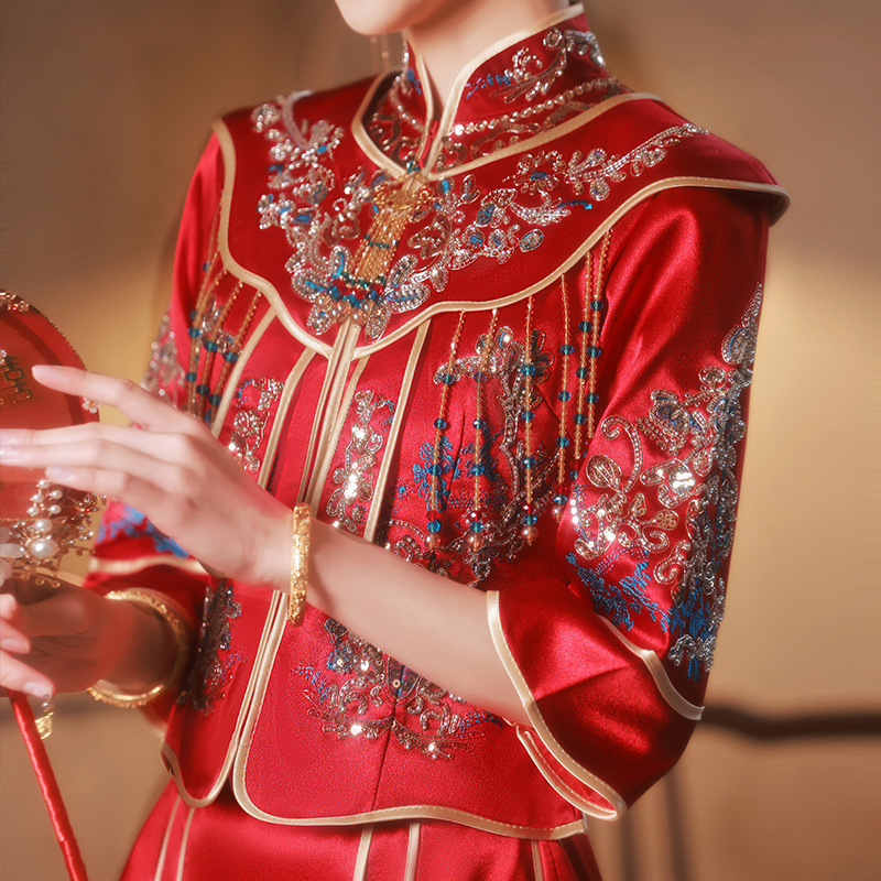 Summer thin collar for bride with tassels, 2022 collection, Chinese style, fitted
