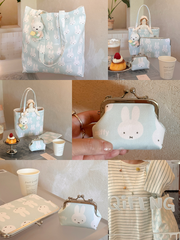 Coral Flowers | Miffy Mint Candy Small Tote Bag | Lightweight Cloth Bag | Portable Headphone Case Coral Flowers | Miffy Mint Candy Small Tote Bag | Lightweight Cloth Bag | Portable Headphone Case