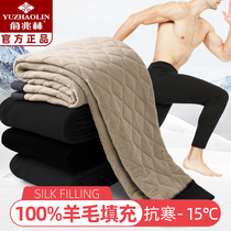 Yu one trillion Lin Mens wool warm pants in winter wear gush thickened high waist elastic cotton pants thickened to beat underpants
