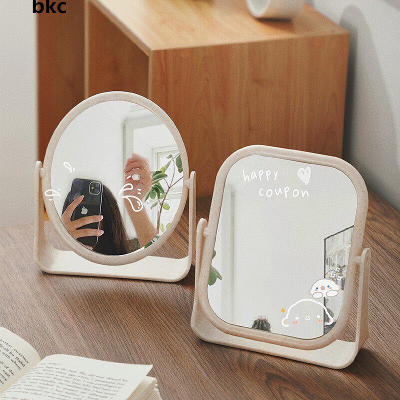 Desktop Makeup Mirror in Wind Net Red Female Desktop Household Dormitory Student Dressing Mirror