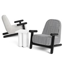 Nordic minimal small family living room solid wood chicken cabinet chair designer creative fabric cloth chair