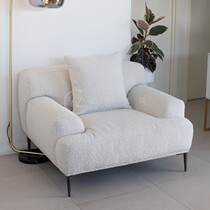 Nordic Simple Atmospheric Metal Feet Cute Sheep Fleece Lazy Sofa Chair Wabi Sabi Style Living Room Study Leisure Single Chair