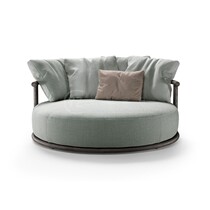 New Chinese Creative Wood Round Leisure Sofa Light Luxury Designer Sales Building Reception Sofa Furniture