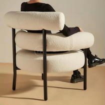Nordic minimal small family living room balcony Young fabric sofa chair designer sample room style chair style chair