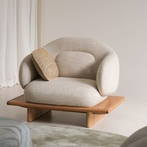 Designer Creative New Products Living Room Solid Wood Towed Disc Sofa Chair Hotel Lobby Office Negotiation Chair Light Lavish Chairs