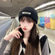 Japanese face-showing small warm woolen hat for women Korean style trendy autumn and winter all-match patch letter knitted hat cold hat for men
