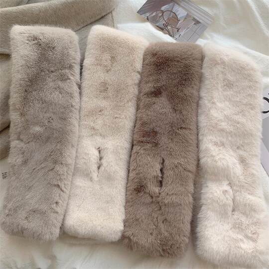 Scarf for women in autumn and winter soft Korean style cute girl Japanese style plush scarf warm ins imitation rabbit fur collar