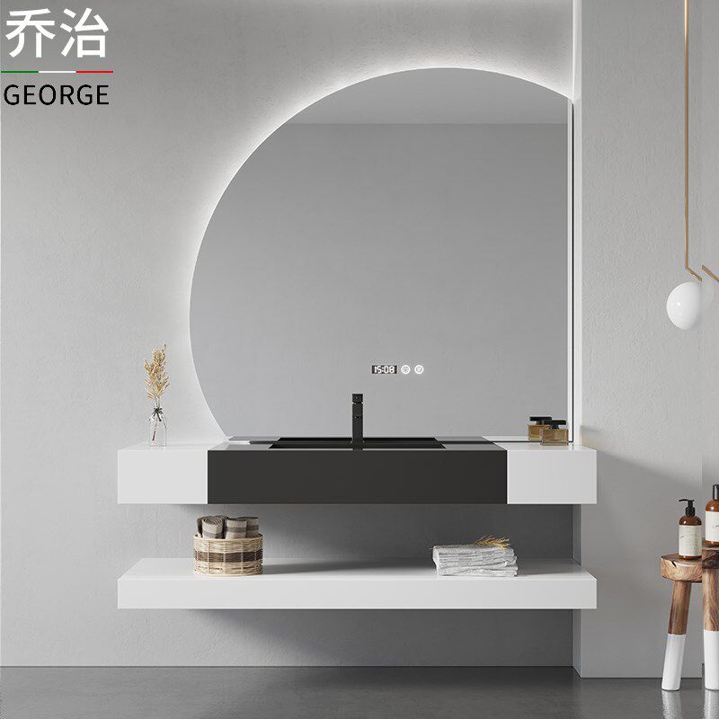 Bathroom cabinet combination powder room hand washing and washing one basin designer custom hotel ins wind double-layer slate