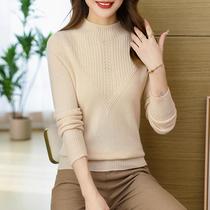 New half turtleneck first-line ready-to-wear 100% pure wool sweater womens loose design sweater fashionable temperament bottoming shirt