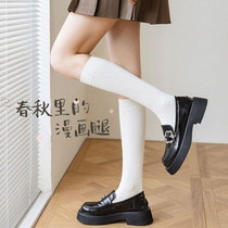 Socks womens mid-calf socks black and white piles spring and summer long stockings autumn and winter with jk uniform pressure calf socks