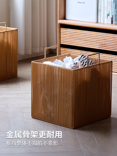 Imitation Rattan Laundry Basket, High Aesthetic Value, Bathroom Dirty Clothes Storage Basket, Household Dirty Clothes Basket, Laundry Basket