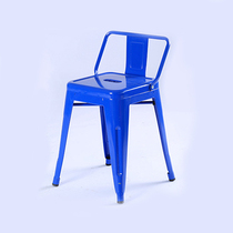 Klein Blue Backrest Bar Chair-Style Metal Dining Chair Backrest Stool Minima Restaurant Net Red Chair Light Lavish Dining Chair