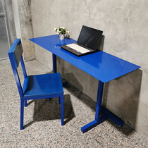 Klein Blue Computer Desk Ins Desk Small Family Type Side Table Tennis Red Milk Tea Sweet Shop Café Dining Room Table