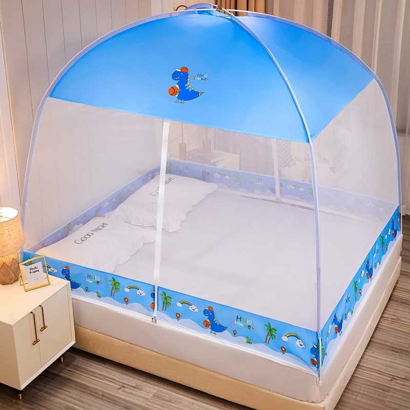 Free installation of yurt bed mosquito net 1 5 m 1 8m bed bracket home anti-fall children 1 2m summer 2 grain account
