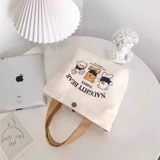 Портативный шоппер, маленький ланч-бокс, банка для хранения, универсальная сумка через плечо для школьников, с медвежатами, сумка для еды