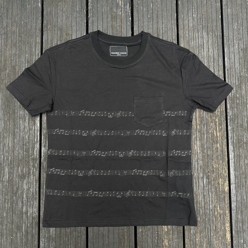 Exclusive and Independent Non-Number-Nine Music Note Short-Sleeve Skinny Style Trendy