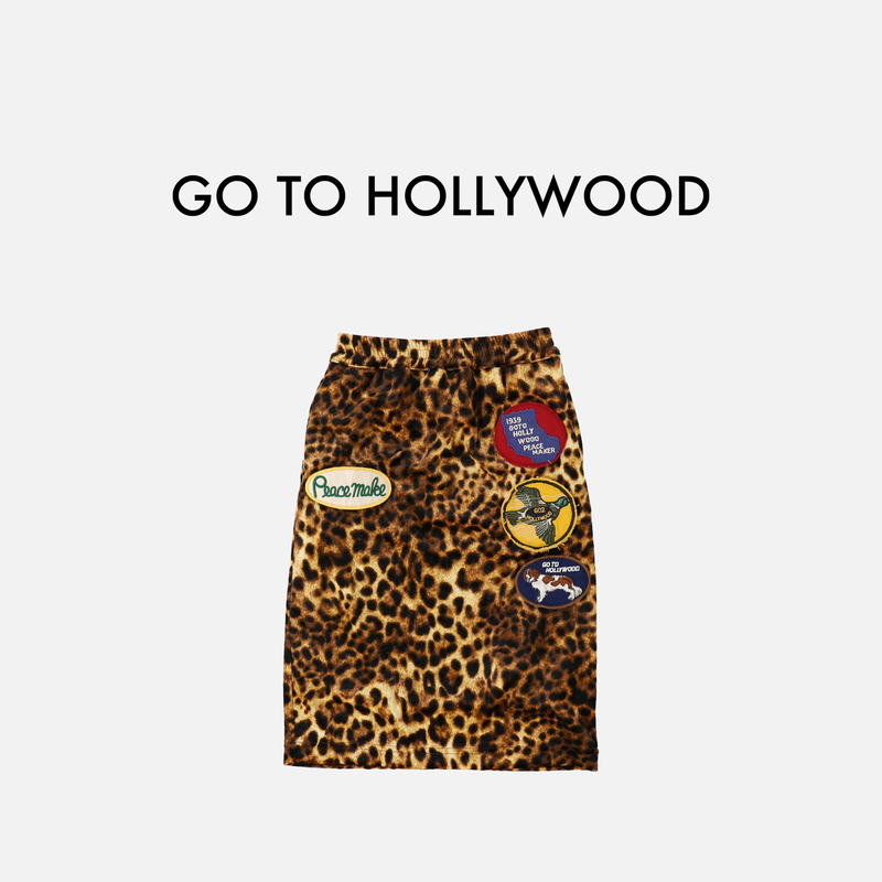 [New Autumn/Winter Products] Japanese G2H Children's Clothing Go to Hollywood Girls' Vintage Badge Leopard Print Skirt