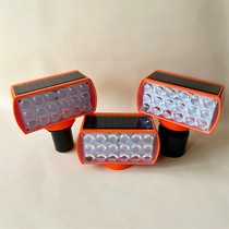 Solar double-sided warning light red and blue flash light rechargeable strong light construction site signal light road indicator light