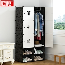 Hangers Floor-to-ceiling bedroom door entrance Small shoe cabinet with coat rack Shoe rack Shoe and hat one shelf Simple wardrobe