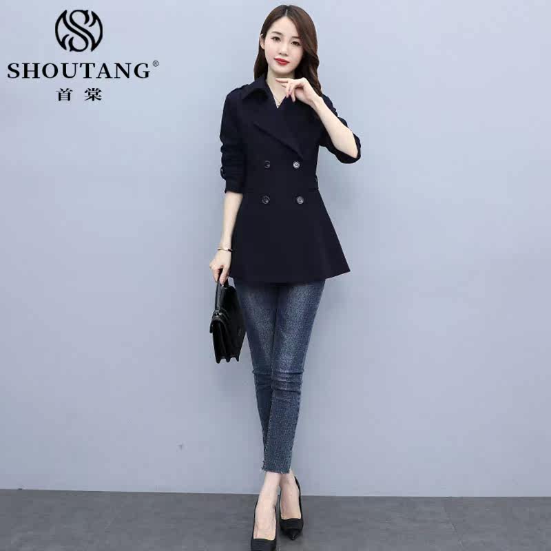 Shoutang windbreaker women's 2022 spring and autumn new style this year's popular high-end temperament short casual women's coat