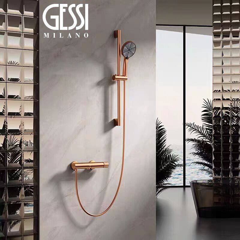 Italian Gessi All-Copper Topless Minimalist Showerhead Bathroom Bathtub Faucet Shower Set Italian Gessi All-Copper Topless Minimalist Showerhead Bathroom Bathtub Faucet Shower Set