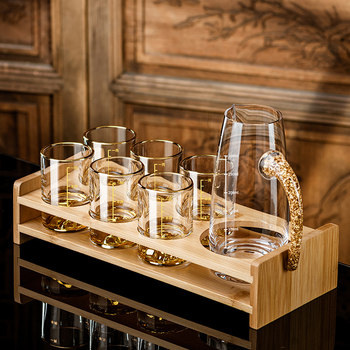 Gold foil white wine glass with crystal thickening for household use