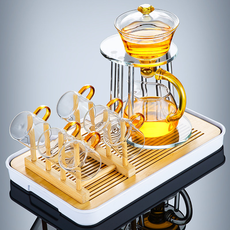 Palace glass tea set household lazy anti-hot automatic teapot teapot cup teapot brewers
