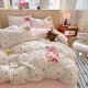 Cloud-Like Double-Layer Gauze Towel Embroidery Four-Piece Set, Class a Student Dormitory Bed Three-Piece Set, Washed Cotton Duvet Cover and Bed Sheet