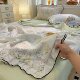 Fresh and Simple Lace Double-Layer Gauze Summer Quilt, Single/Double Summer Quilt, Air-Conditioning Quilt, Suitable for Student Dormitories, Machine Washable