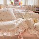 Korean-Style Double-Layer Gauze Lace Four-Piece Set Princess Style Washed Cotton Ruffle Quilt Cover Bed Sheet Dormitory Three-Piece Fitted Sheet Set