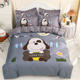 Cartoon ins bed sheets and quilt cover four-piece set cute student dormitory bed three-piece set