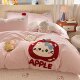 Simple Blue Cartoon Jacquard Double-Layer Gauze Towel Embroidered Four-Piece Set Soft Fitted Sheet Bed Sheet Duvet Cover Dormitory Three-Piece Set