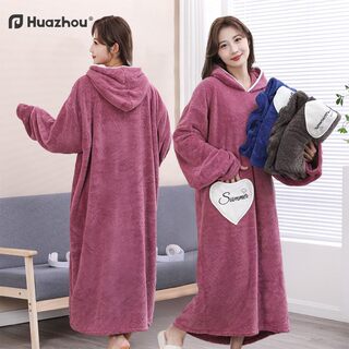 浴巾浴袍可穿式速干女秋冬季大码可裹长袖睡袍比全棉吸水2025新款