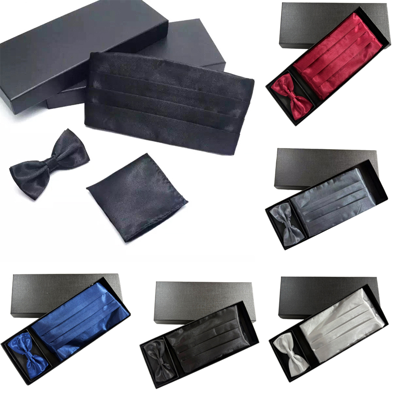 Men's High-End Black Girdle Boxed Pure Color Waist Wedding Groom Tuxedo with Party Bow Tie Flap Pocket Pants Scarf Men's High-End Black Girdle Boxed Pure Color Waist Wedding Groom Tuxedo with Party Bow Tie Flap Pocket Pants Scarf