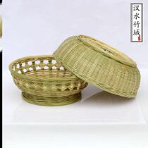 Bamboo Woven Bamboo Basket Bamboo bamboo sieve Round Dustpan Bamboo Products Farmhand Handmade Fruit Basket Domestic Snack Basket Steamed Buns