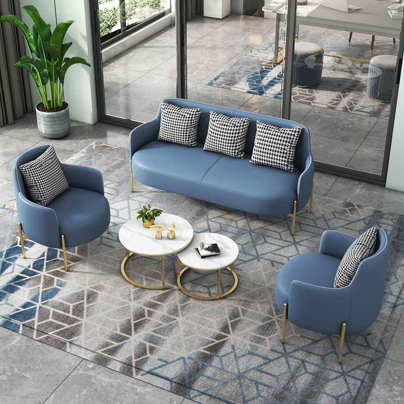 Nordic simple negotiation sofa business hotel reception lounge area small office sofa coffee table combination three people