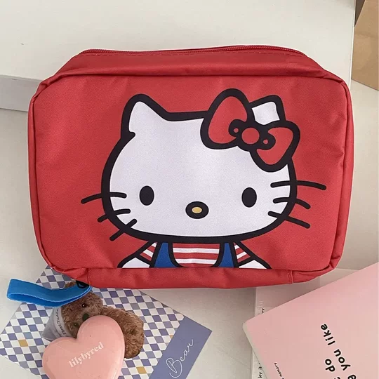 Japanische neue Kitty große Kapazität Klapptoilettenbeutel Travel Wasserdichte Make -up -Beutel Aufbewahrungstasche