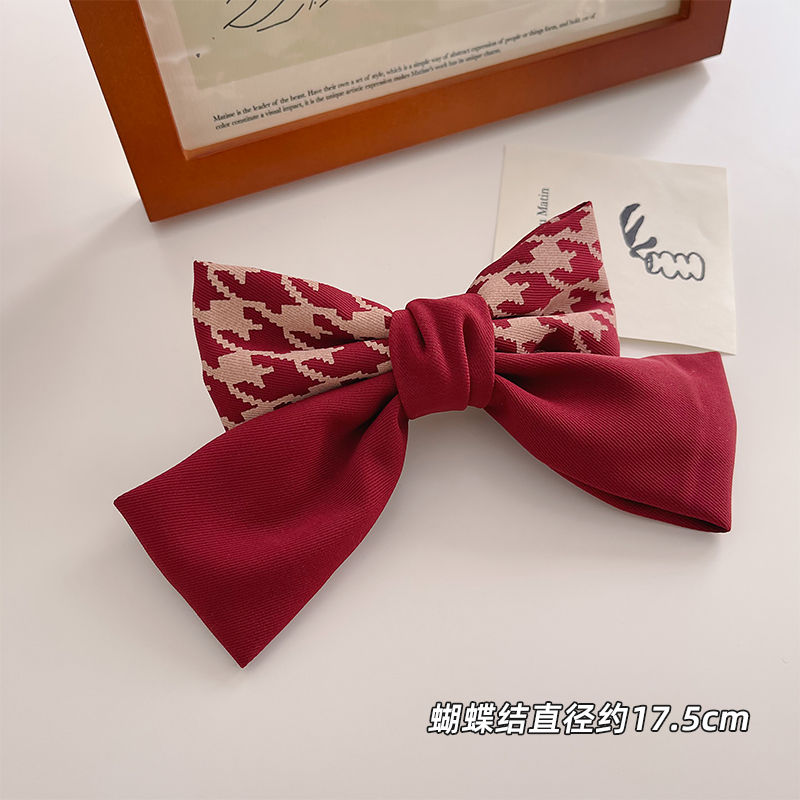 images 1:Beam Red Butterfly Bolt Hairpin with Female Head Spooner New Year's Hair Card Half-Blade Upper Patch Discharged Pyramid