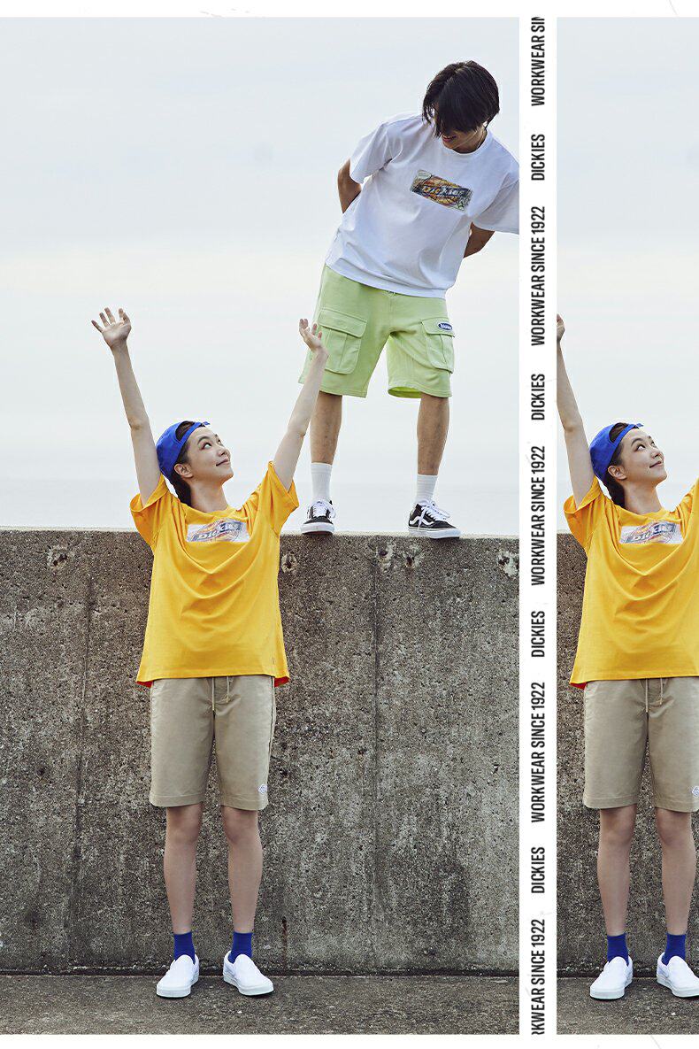 Dickes 帝客 情侣款 工装风纯棉短袖T恤  天猫优惠券折后￥89包邮（￥189-100）2款可选 短裤￥119