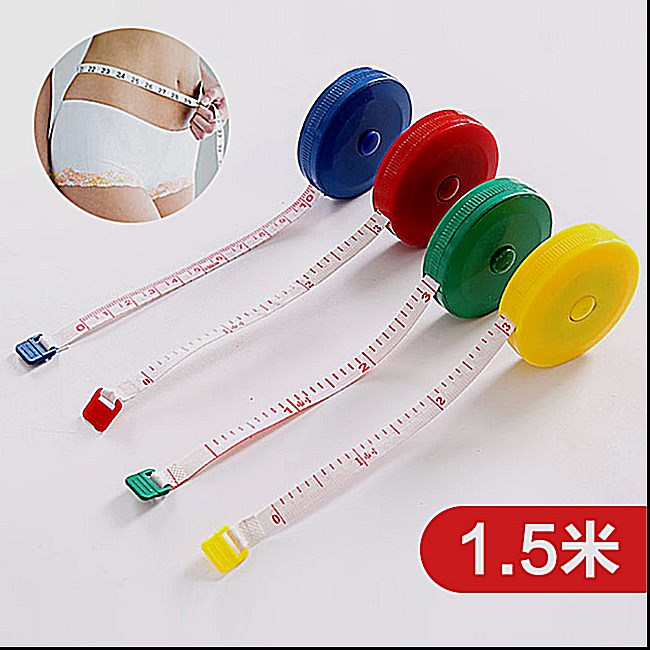 Cute plastic mini tape measure automatic retractable small soft ruler clothing measuring ruler 1 5m tape measure random hair