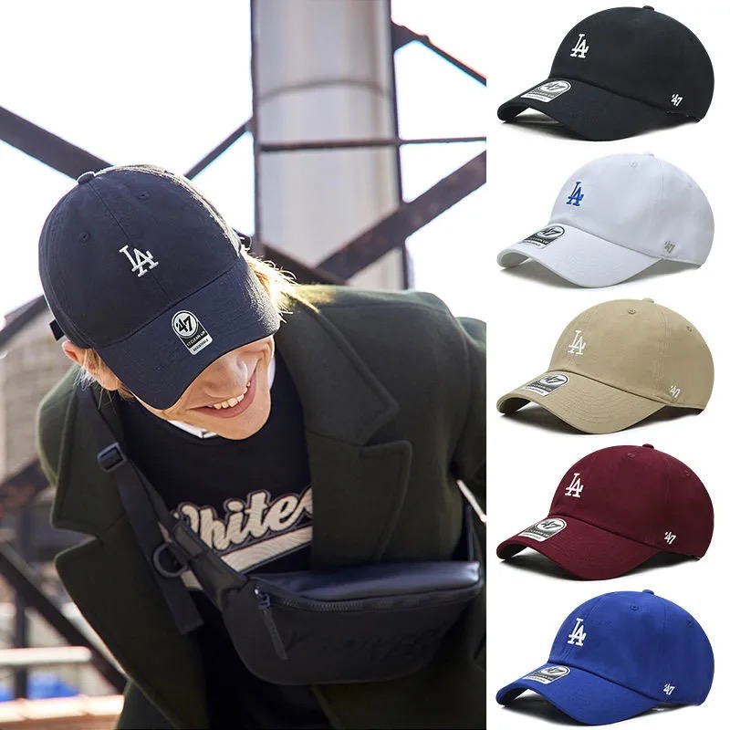 High quality 47 washed with small mark la soft top stick ball cap duck tongue cap male and female lovers big head circumference Ny sun hat son-Taobao